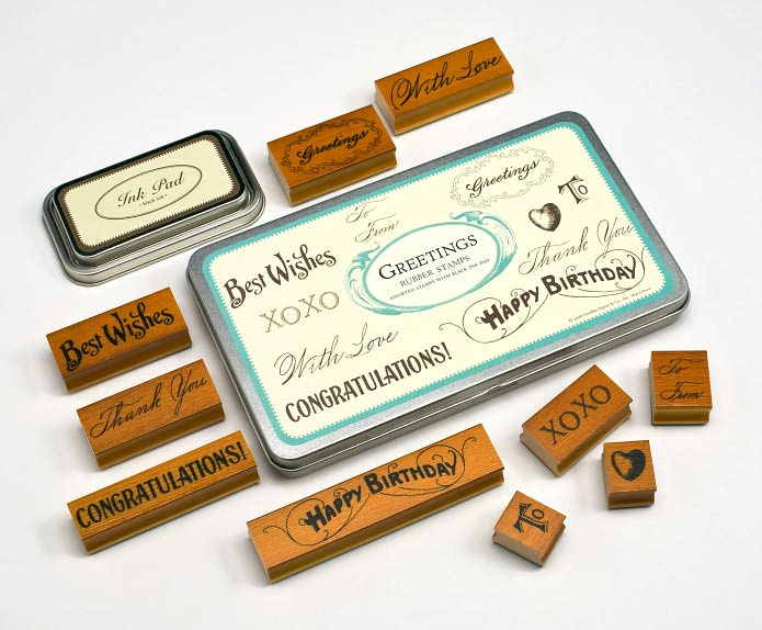 Alternative view of Greetings Rubber Stamp Set