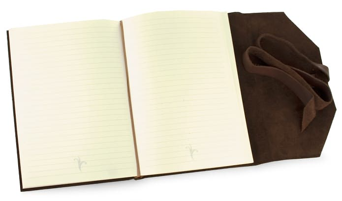 Alternative view of Wrap Soft Brown Italian Leather Journal with Lace Up Tie- Lined- 9''x7''