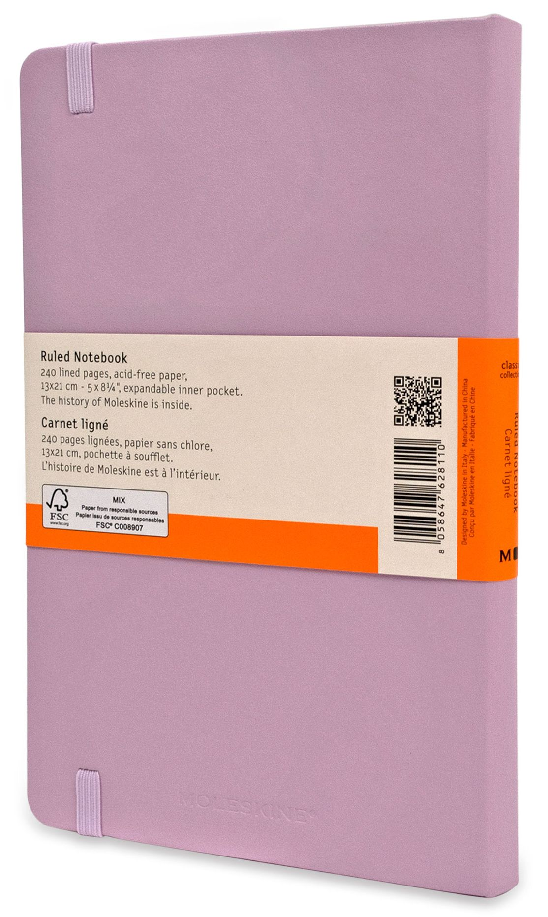 Alternative view of Moleskine Classic Notebook, Hard Cover, Lilac, Large with Ruled pages