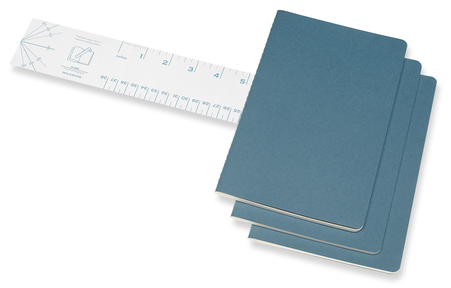 Alternative view of Moleskine Cahier Journal, Large, Ruled, Brisk Blue (8.25 x 5)