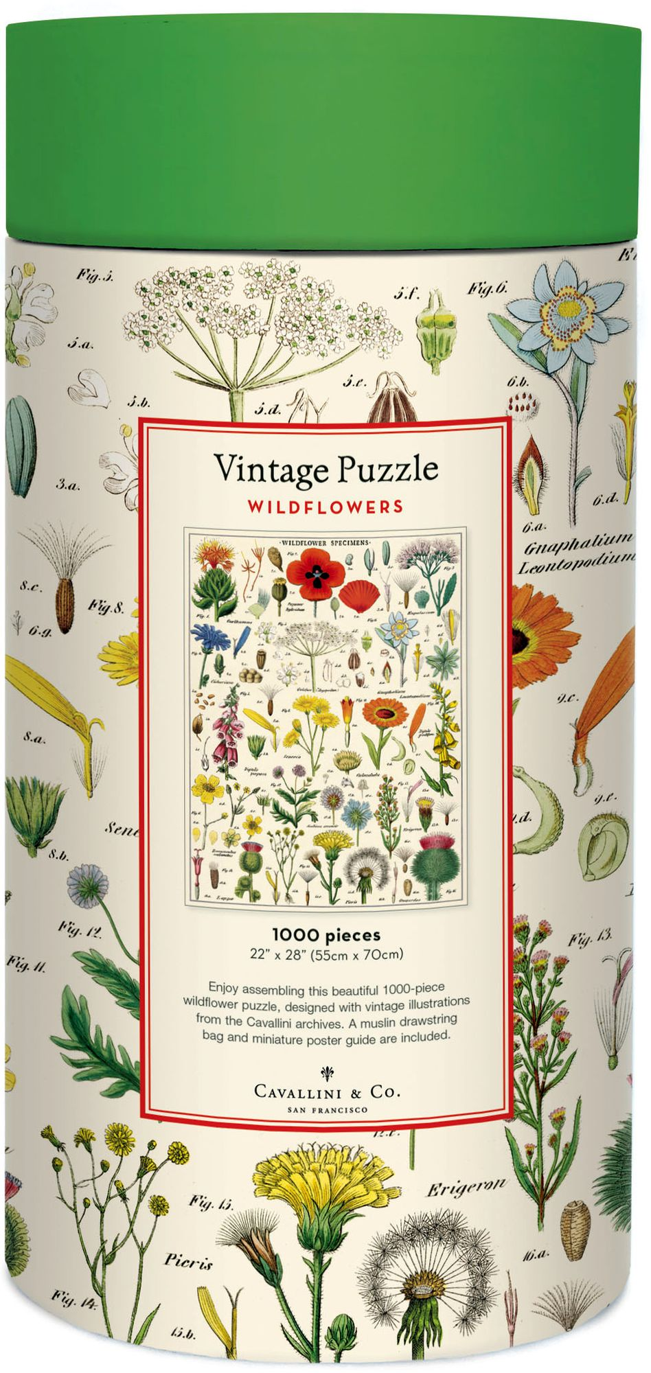 Cavallini & Co - Wildflowers 1,000 Piece Jigsaw Puzzle - Image 3