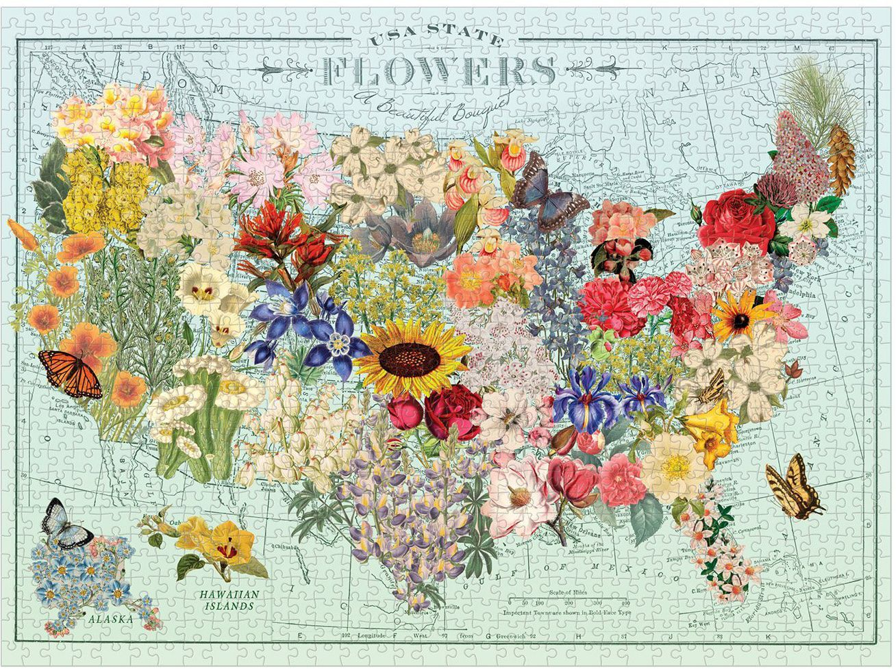 Alternative view of Wendy Gold USA State Flowers 1000 Piece Puzzle