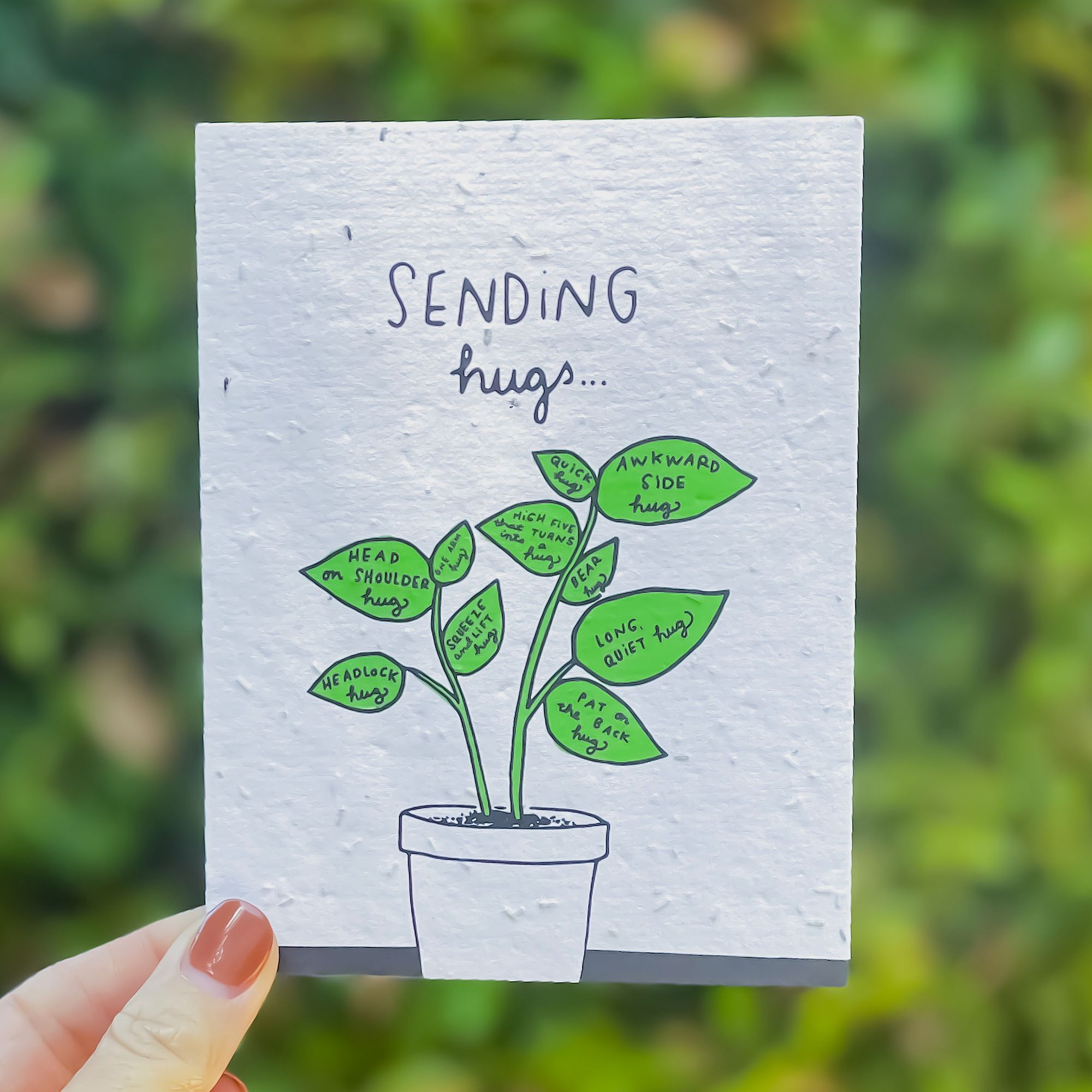 Alternative view of Sending Hugs Plantable Card