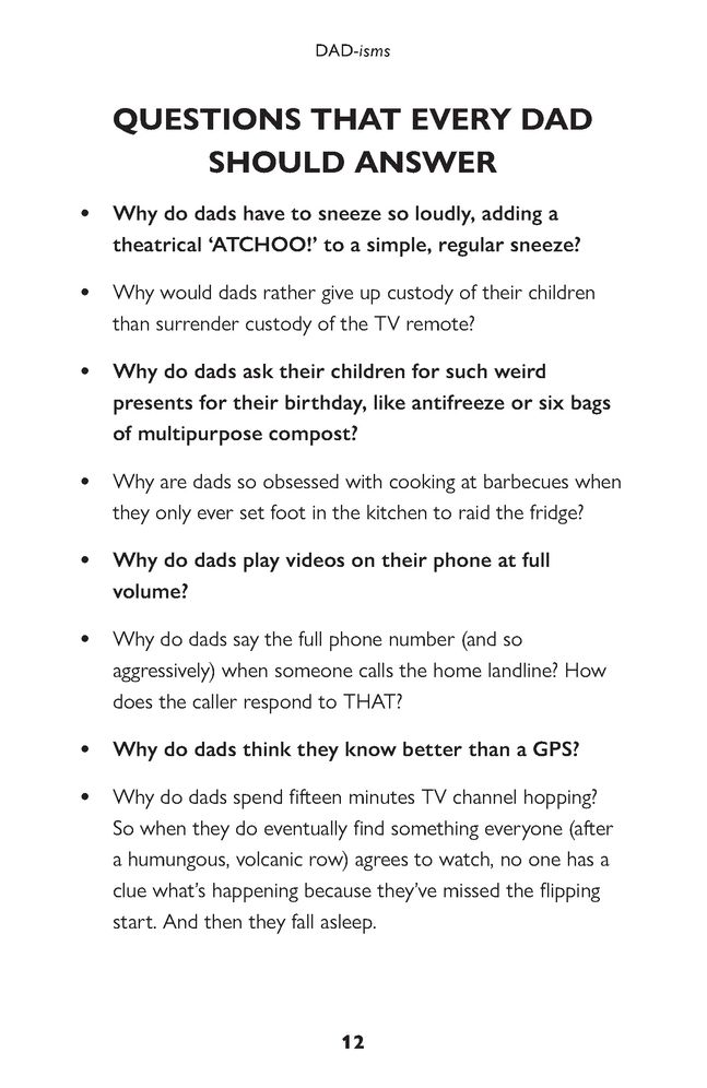 Alternative view of Dad-isms: The Crazy Things Dads Say and Do