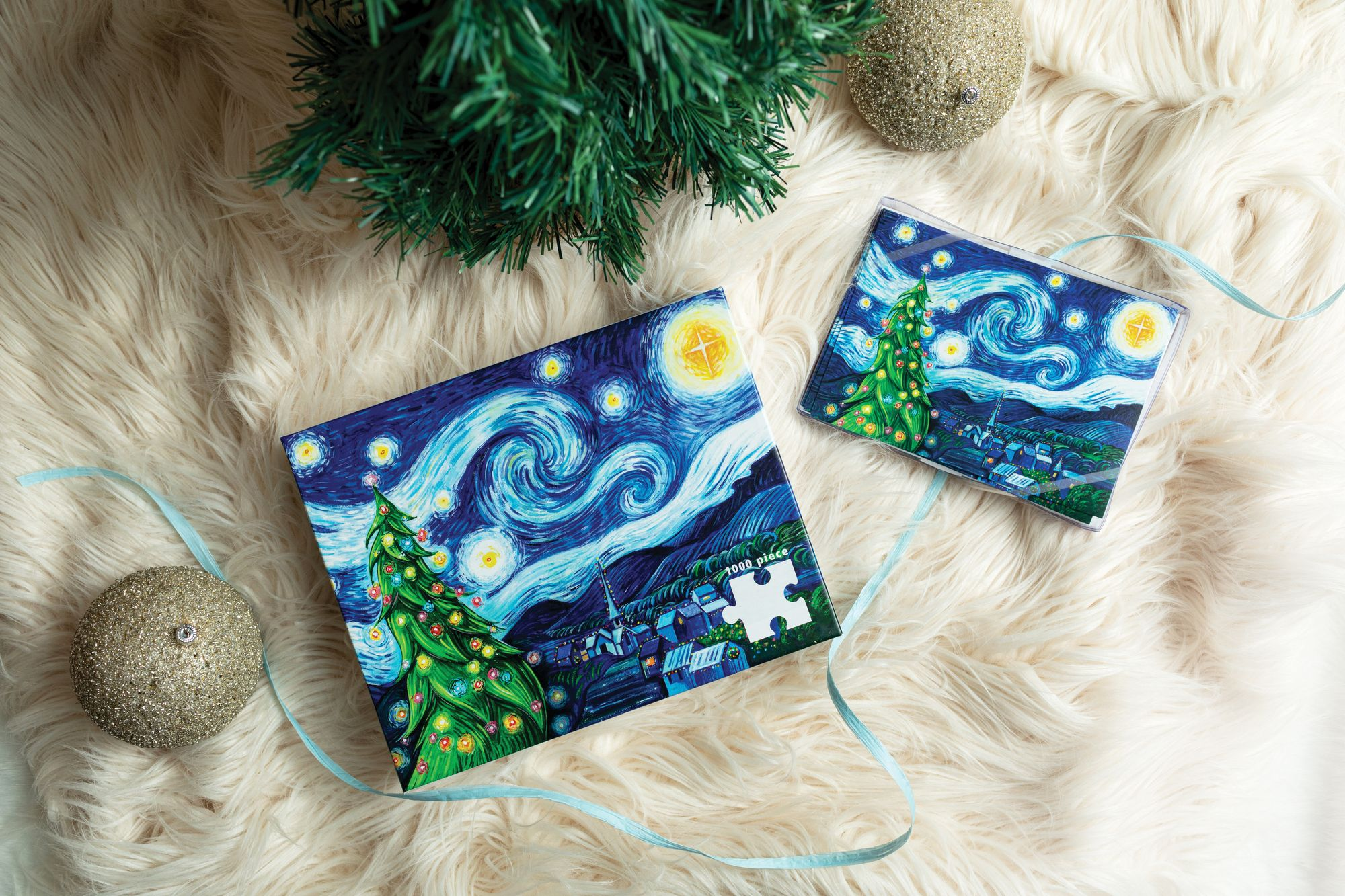 Silent Night, Starry Night 1000 piece Puzzle - Image 3