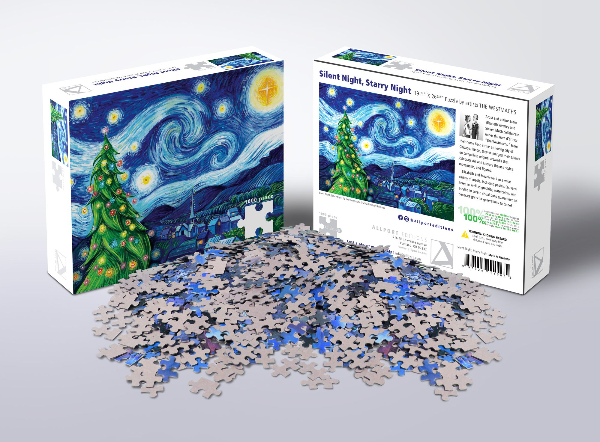Alternative view of Silent Night, Starry Night 1000 piece Puzzle