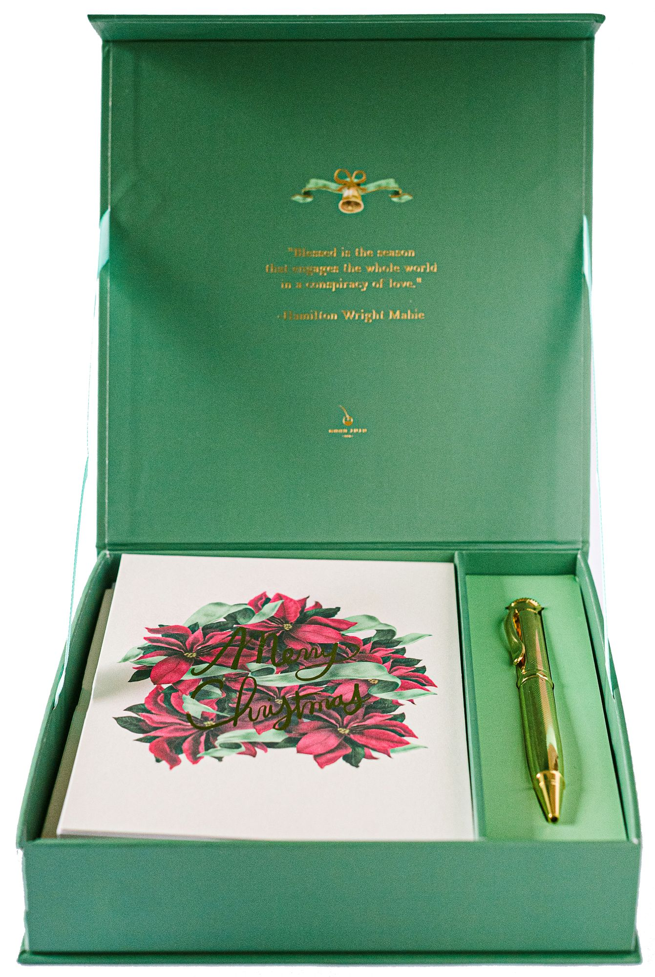 Alternative view of Christmas Poinsettias Luxury Holiday Card Set