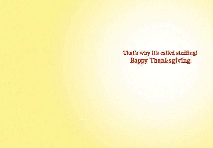 Alternative view of Fat Cat Asleep At Table Thanksgiving Card