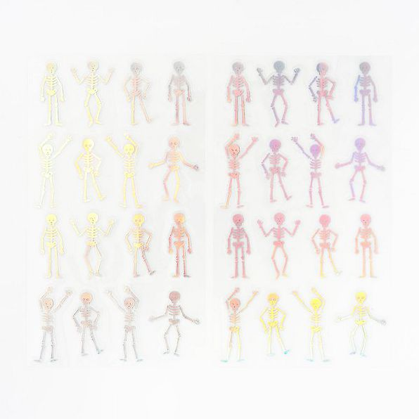 Dancing Skeleton Holographic Stickers - Image 2