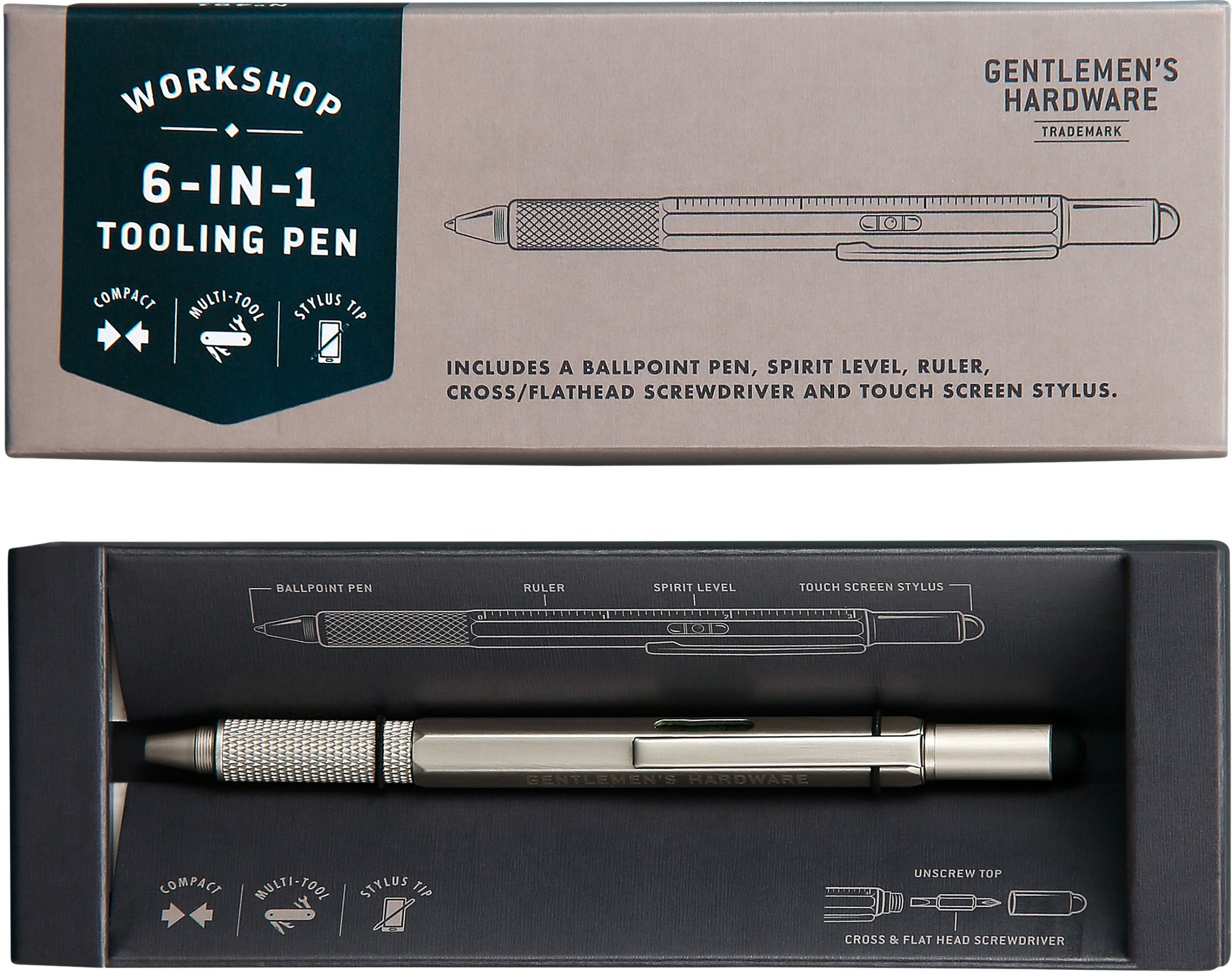 Steel Plated 6-in-1 Multi Tool Pen - Image 2