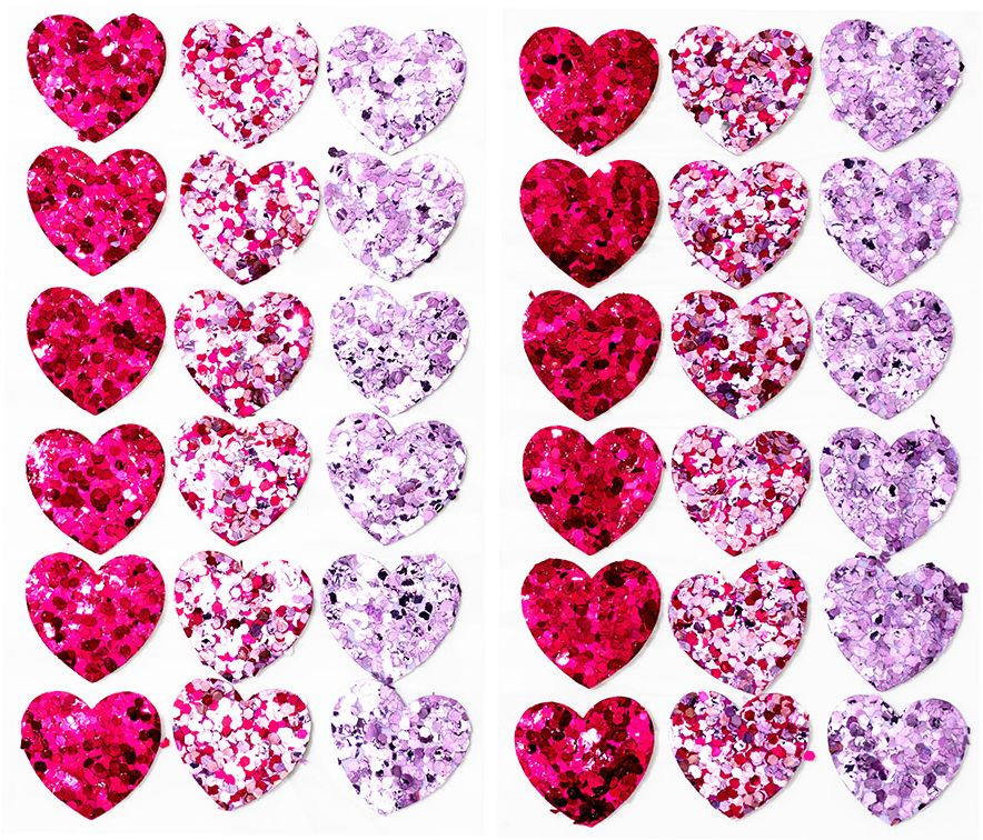 Pastel Glitter Heart Stickers - Image 2