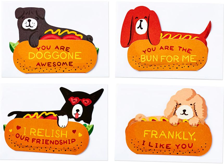 Alternative view of Hot Dogs Classroom Valentine CardSet