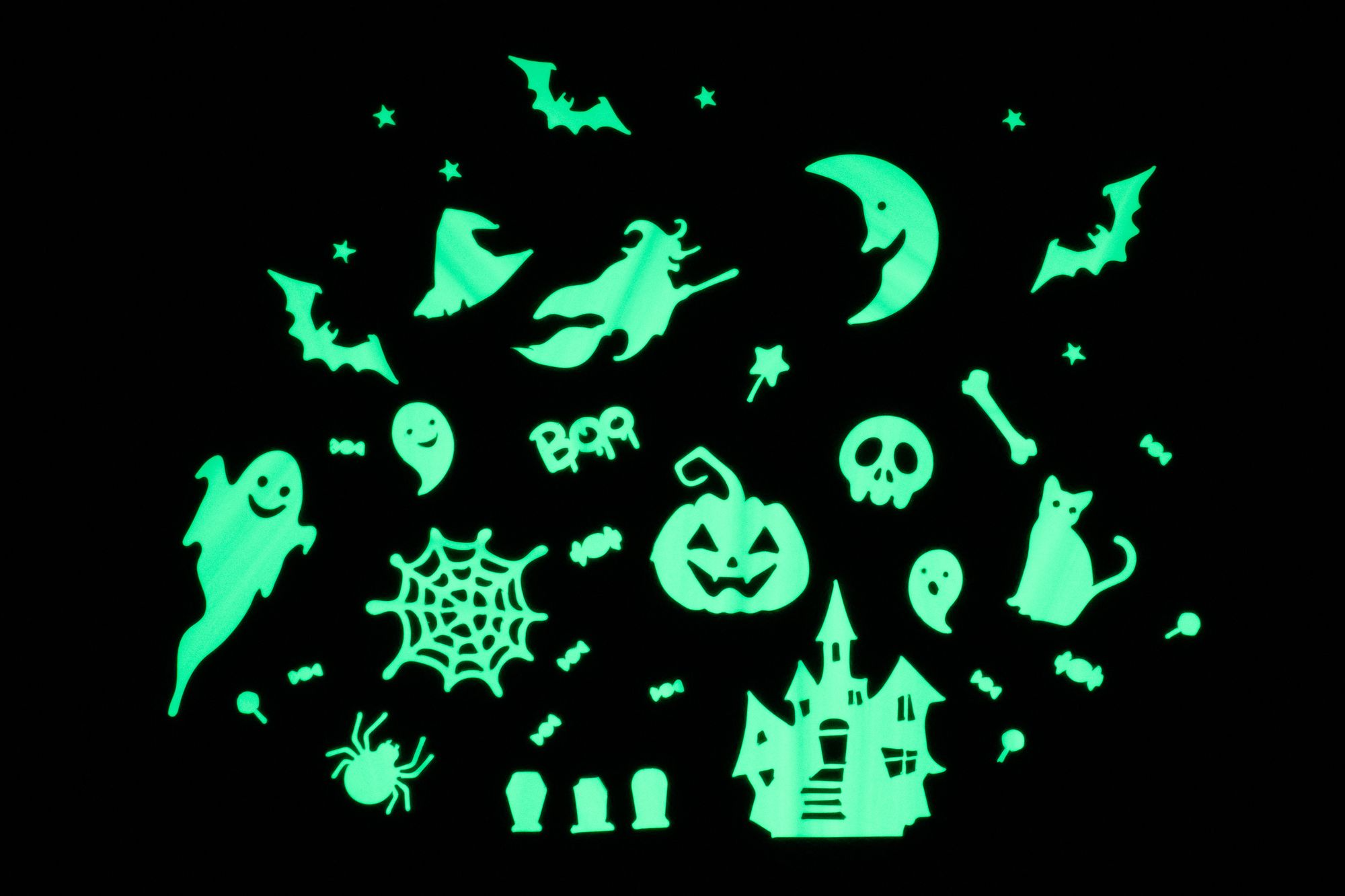 Glow In The Dark Halloween Town Wall Stickers - Image 2