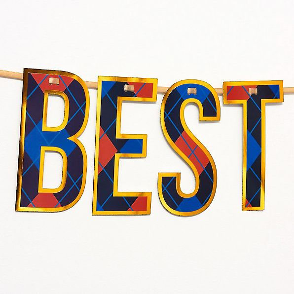 Alternative view of Best Dad Argyle Tassel Banner