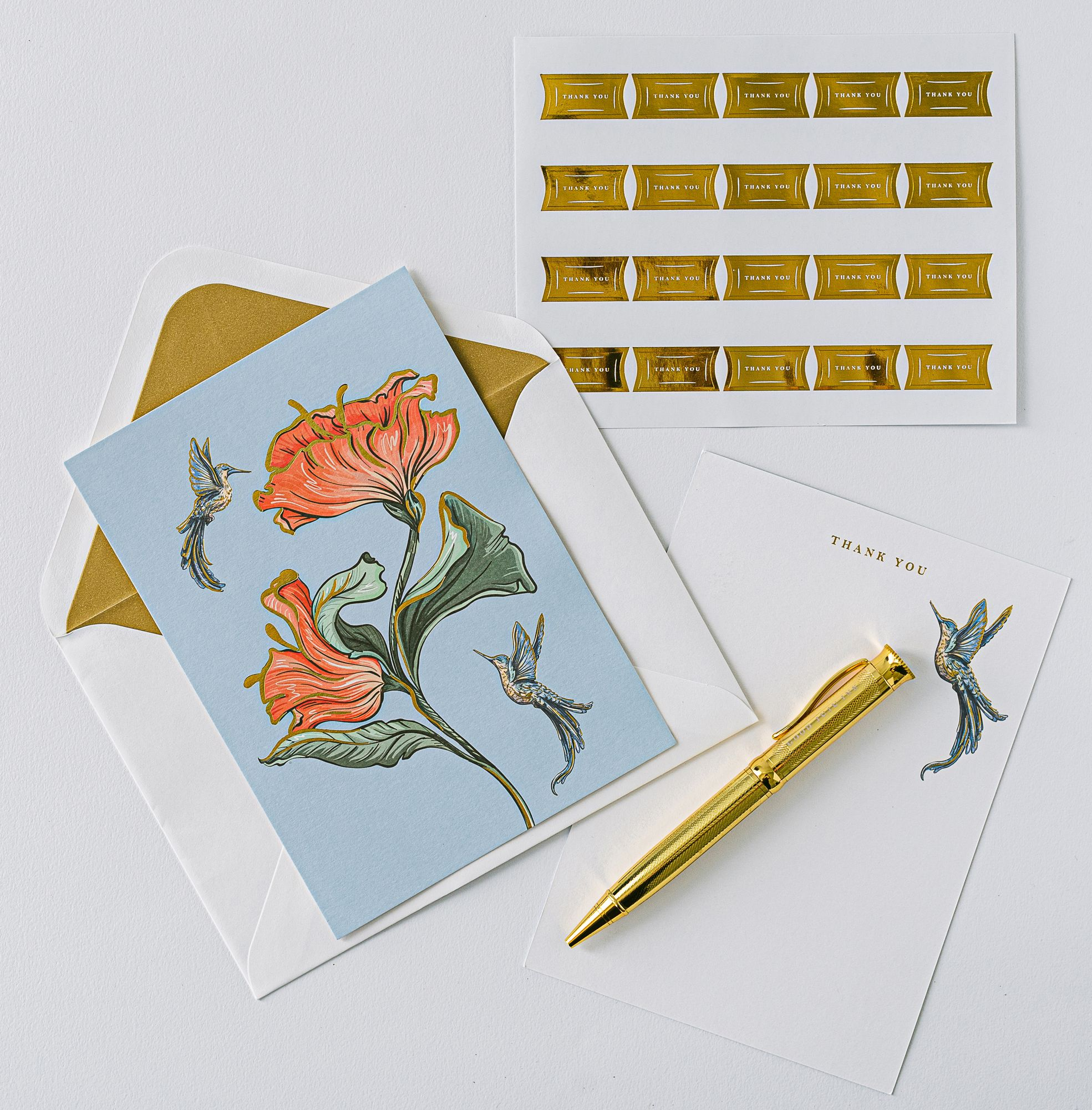 Alternative view of Hummingbird Luxury Thank You Card Set