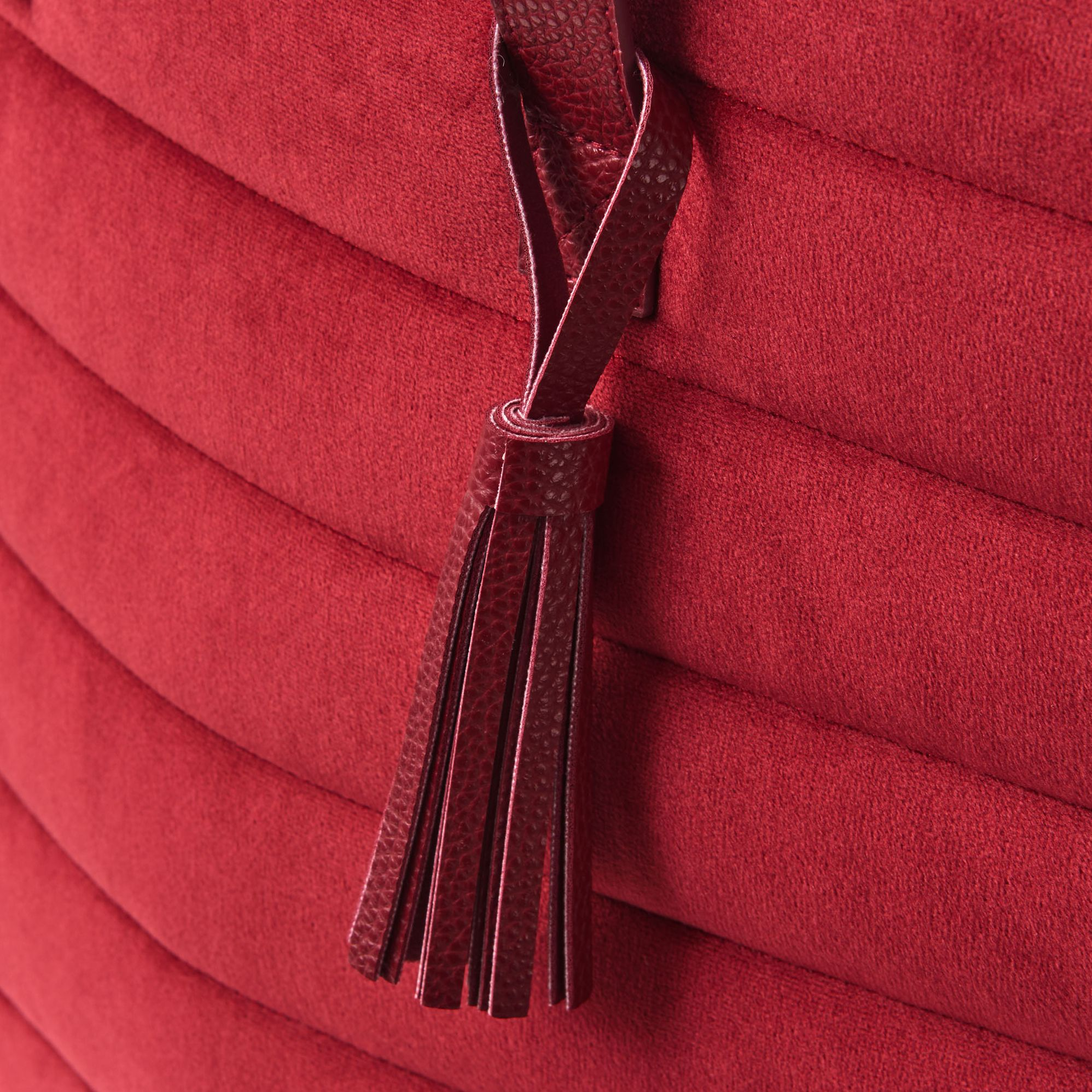 B&N Exclusive Red Quilted Velvet Tote - Image 2