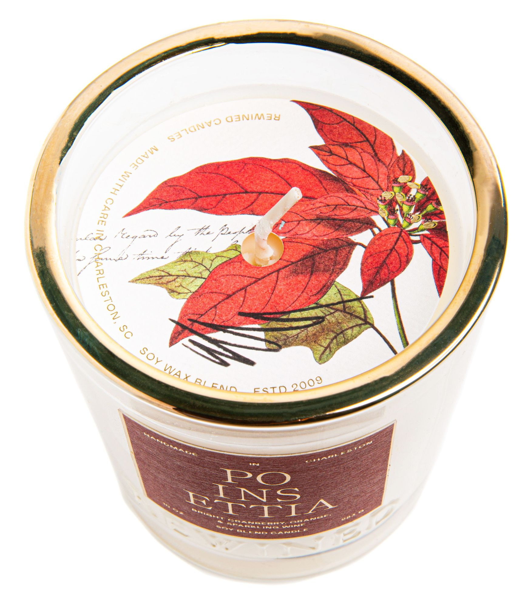 Rewined Poinsettia Candle - Image 2
