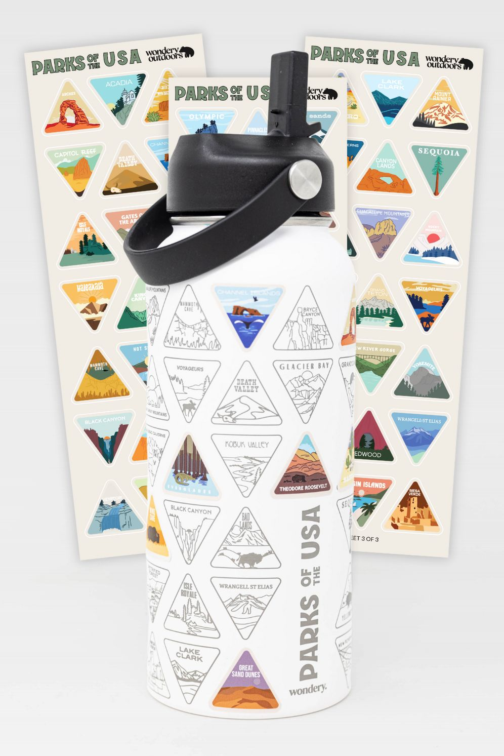 Alternative view of Parks of the US Bucket List Water Bottle
