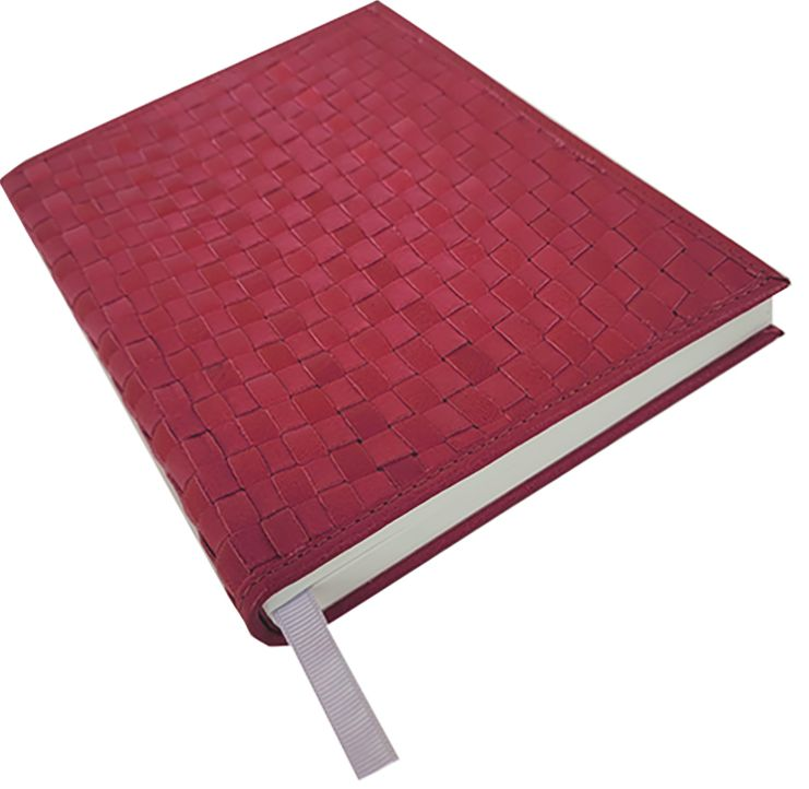 Alternative view of Red Dahlia Woven Leather Journal