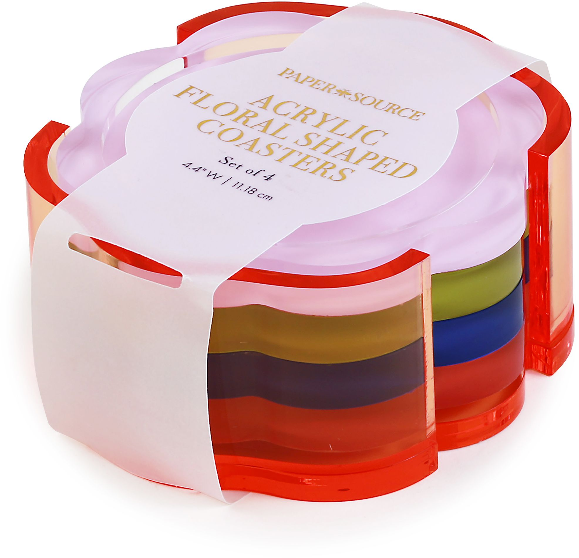 Bright Acrylic Flower Coasters With Holder - Image 2
