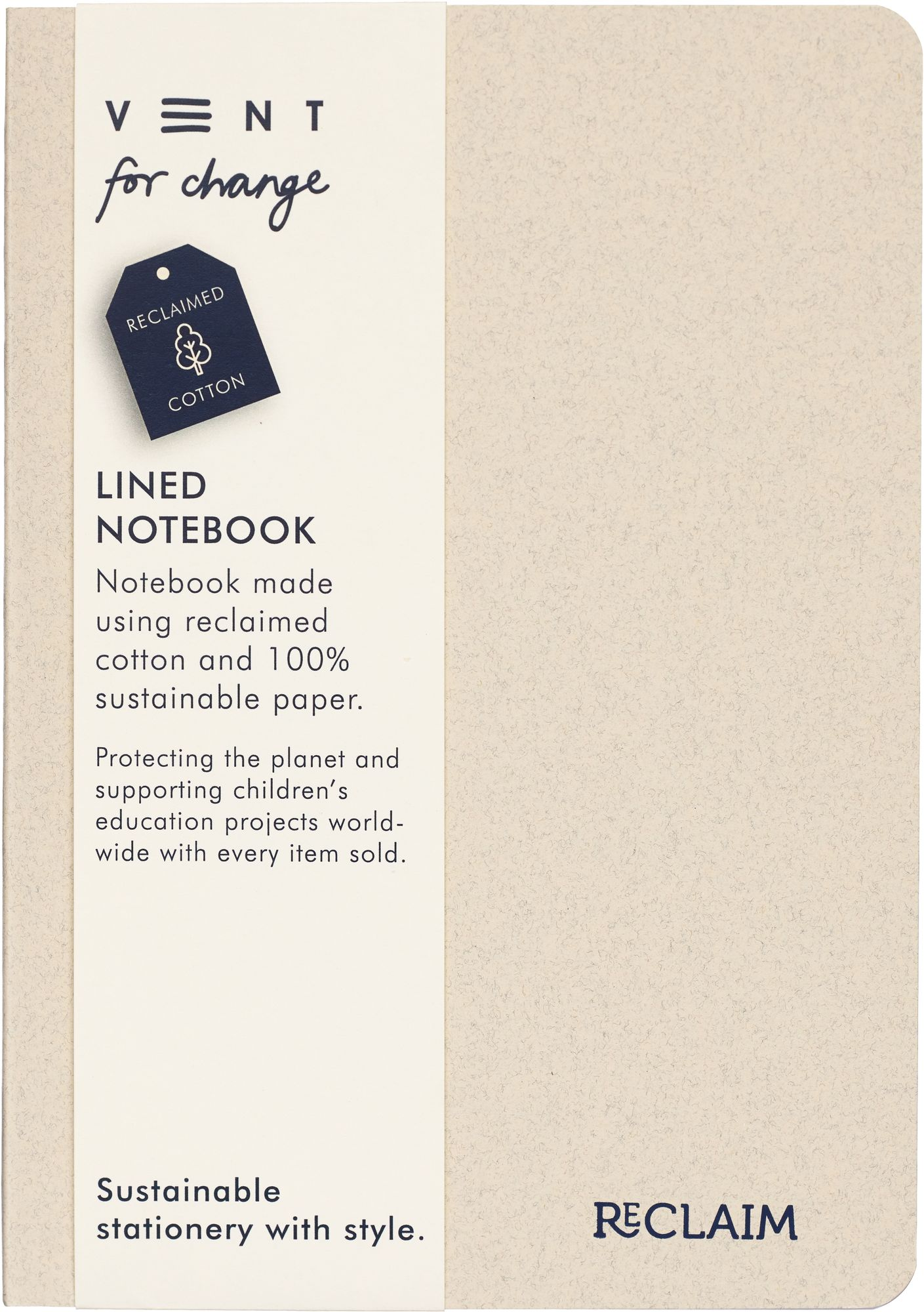Reclaim Pearl Cotton Recycled A5 Notebook - Image 2