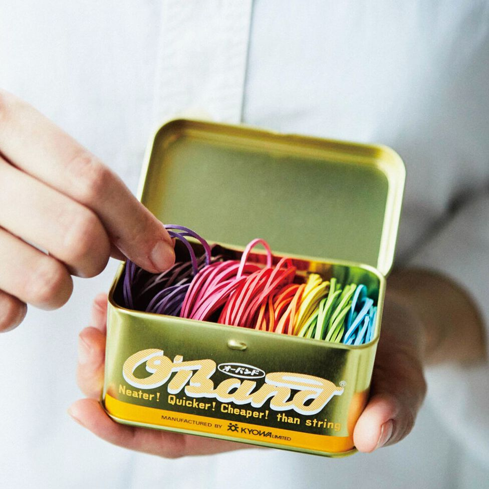 Alternative view of gold tin, 8-color mix, 30 grams of rubber bands