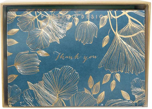 Alternative view of Thank You Boxed Notecards Gold Summer Leaves