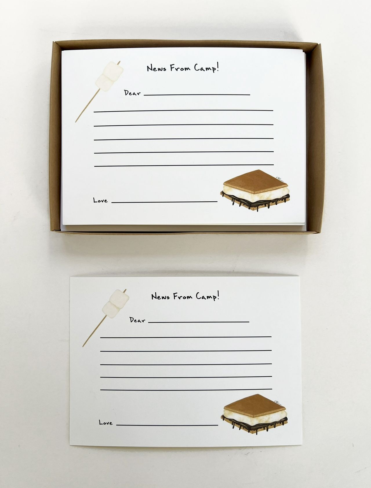 Alternative view of S'Mores Camp Notecard Set