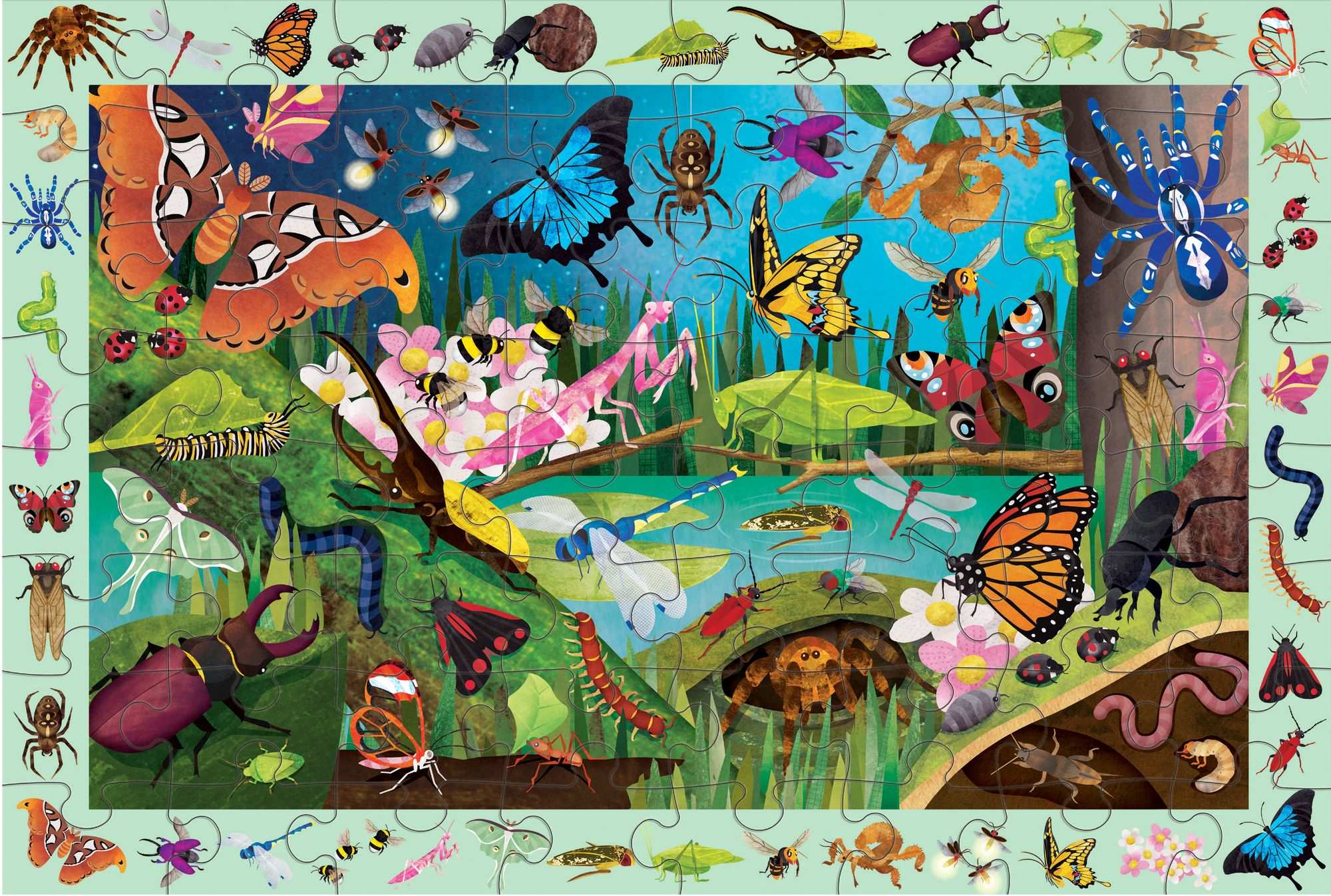 Alternative view of Bugs & Butterflies 64 Piece Search & Find Puzzle