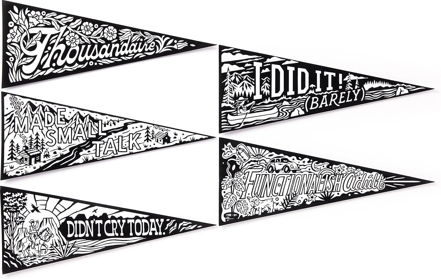 Alternative view of Small Victories Magic Velvet Pennant Coloring Set