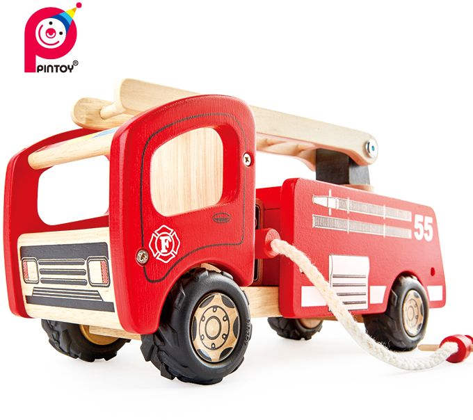 Alternative view of Solid Wood Fire Engine with Raise up ladder