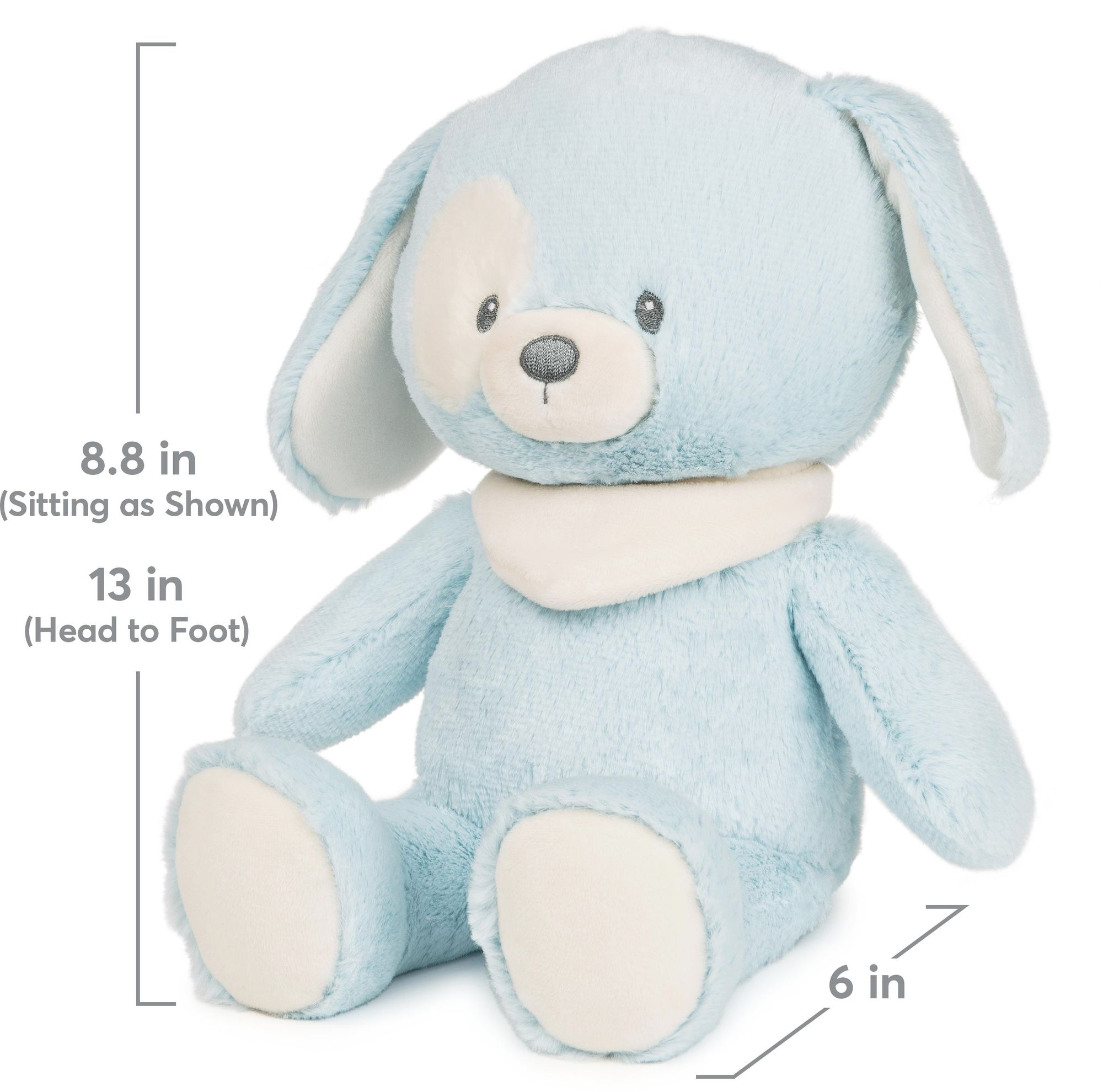 Baby GUND Sustainable Puppy Plush Stuffed Animal Made from Recycled Materials For Babies and Newborns Blue/Cream, 13" - Image 7