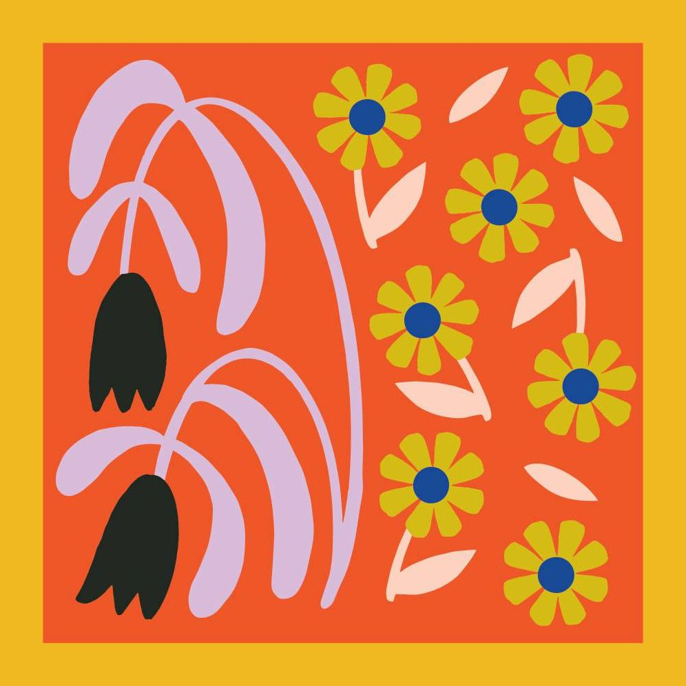 Abstract Floral Set of 4 Cube Puzzle - Image 3