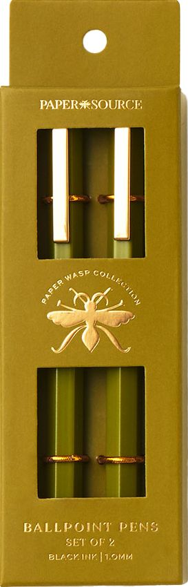 Paper Wasp Olive Ballpoint Pen S/2 - Limited Edition - Image 2