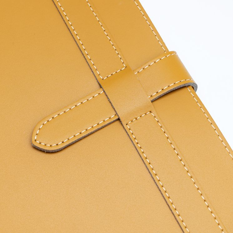 Alternative view of Yellow Leather Journal with Leather Flap Closure and Lined pages