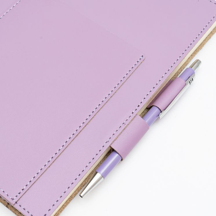 Purple Leather Journal with pen included and Blank Pages - Image 4