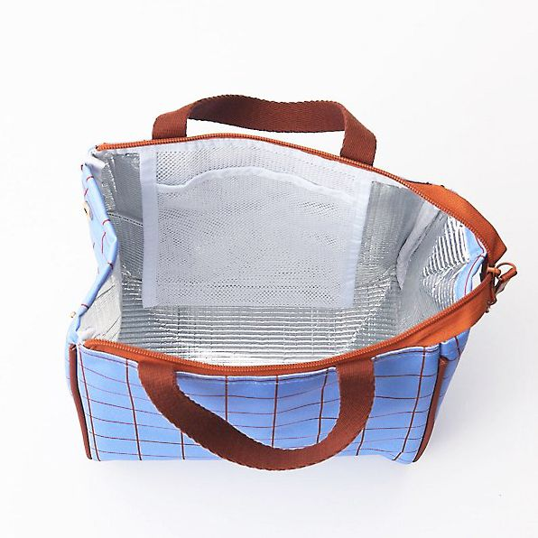 Alternative view of Blue Gridded Lunch Bag