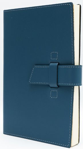 Blue Leather Journal with Leather Flap Closure and Lined Pages - Image 5