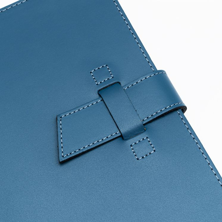 Blue Leather Journal with Leather Flap Closure and Lined Pages - Image 7