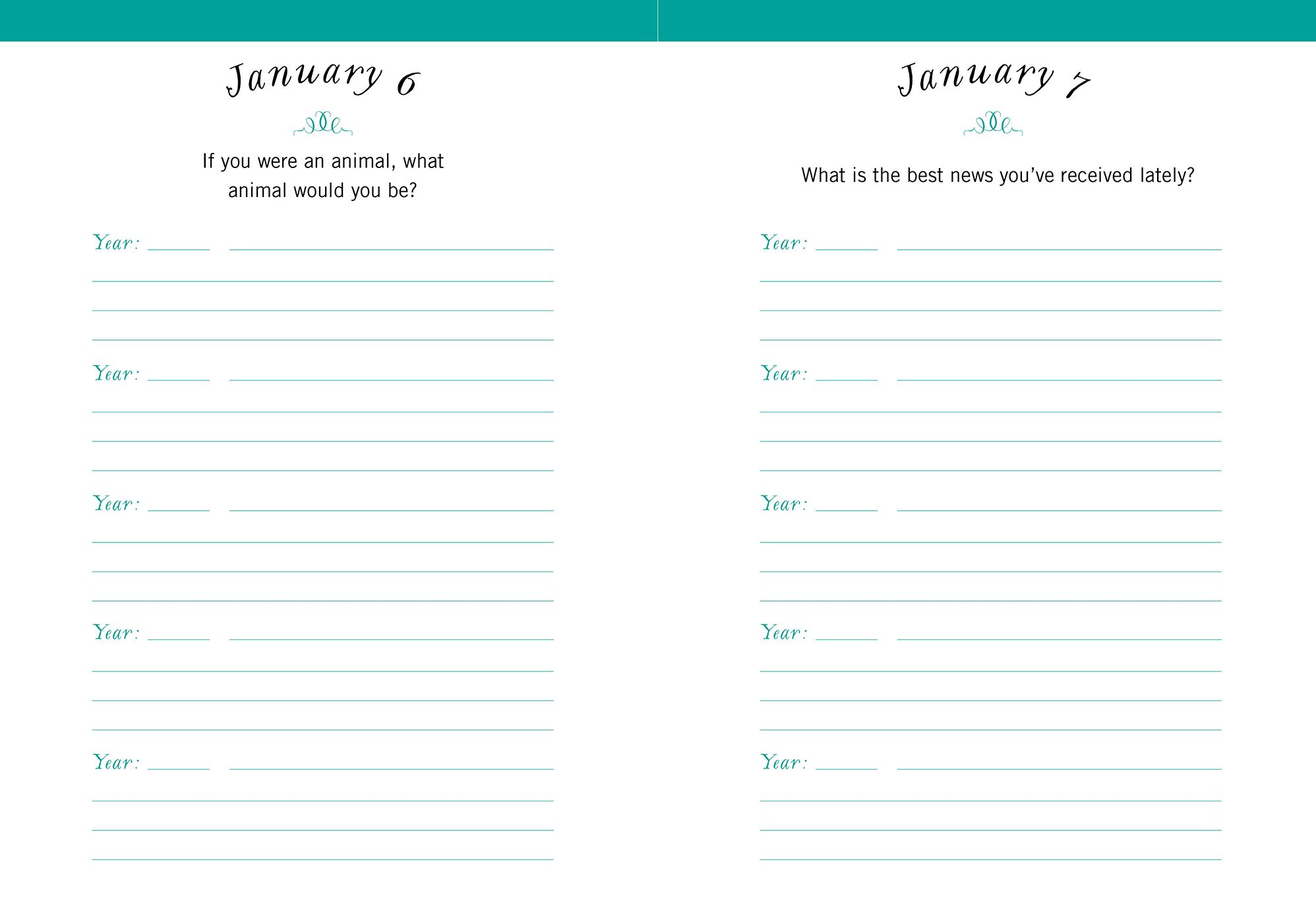 One Question a Day (Floral): A Five-Year Journal - Image 4