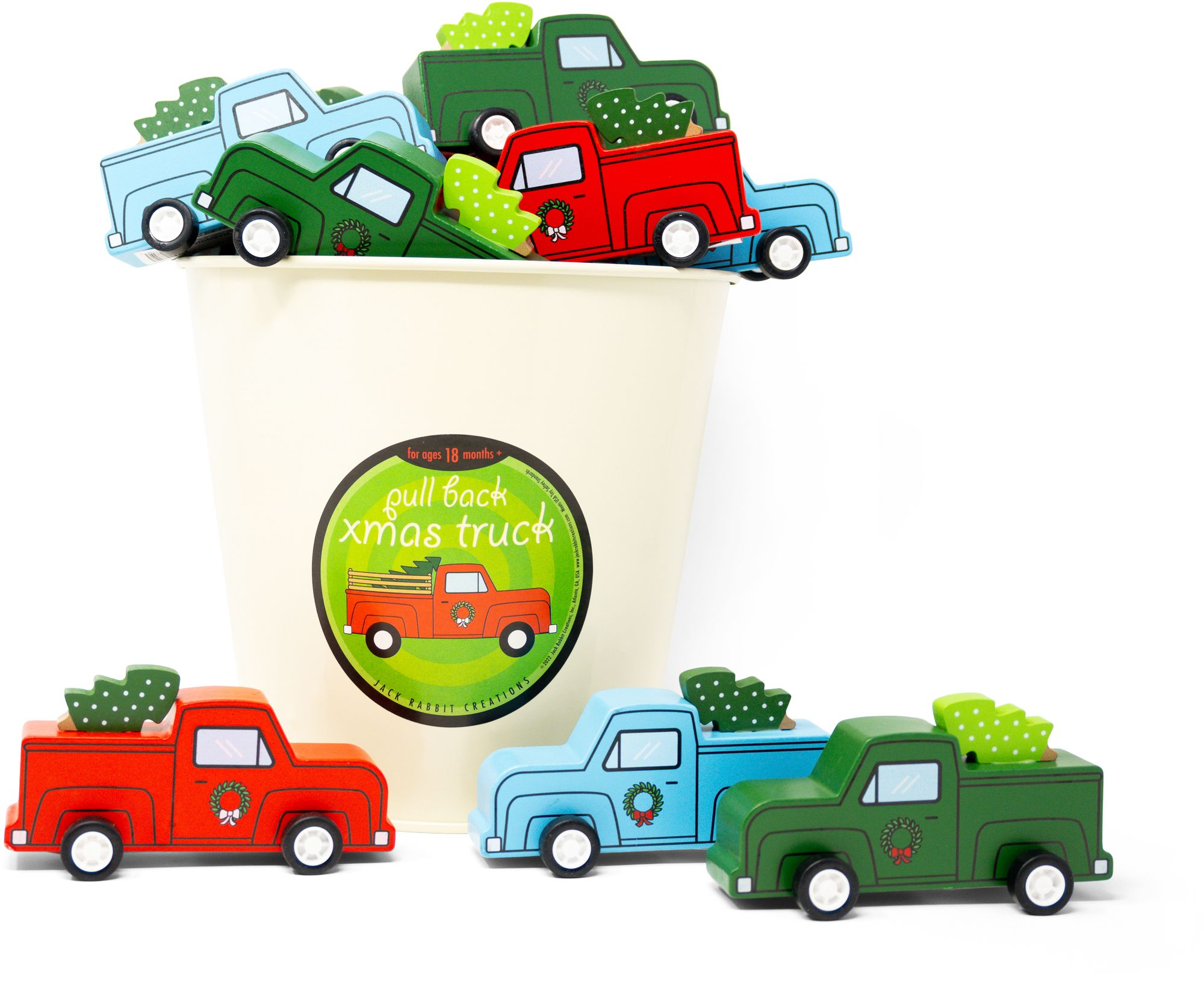 Alternative view of RETRO PICKUP W/ XMAS TREE PULLBACKS ASSORTMENT