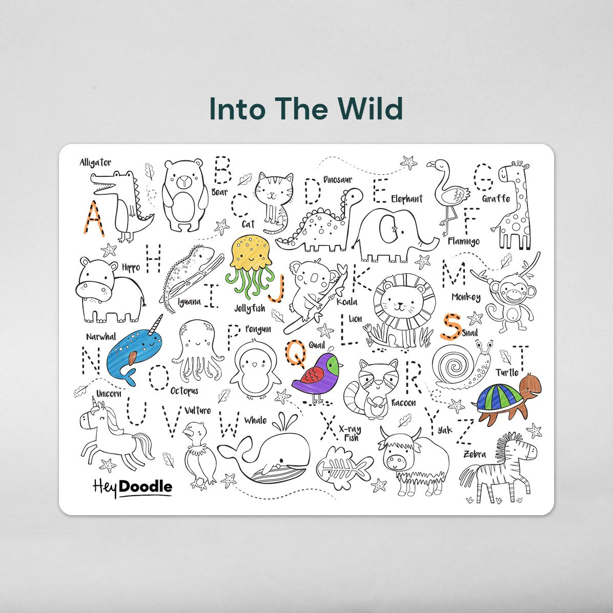 Alternative view of Into The Wild - Reusable silicone A3 mat: A to Z Animals