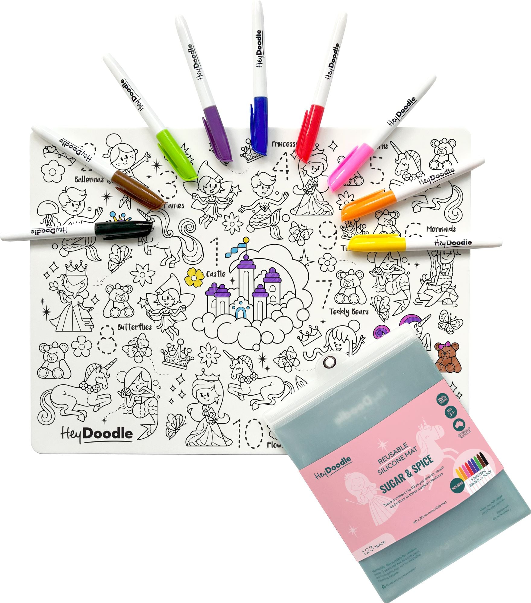 Alternative view of Sugar & Spice Reusable Silicone Colouring Placemat by HeyDoodle