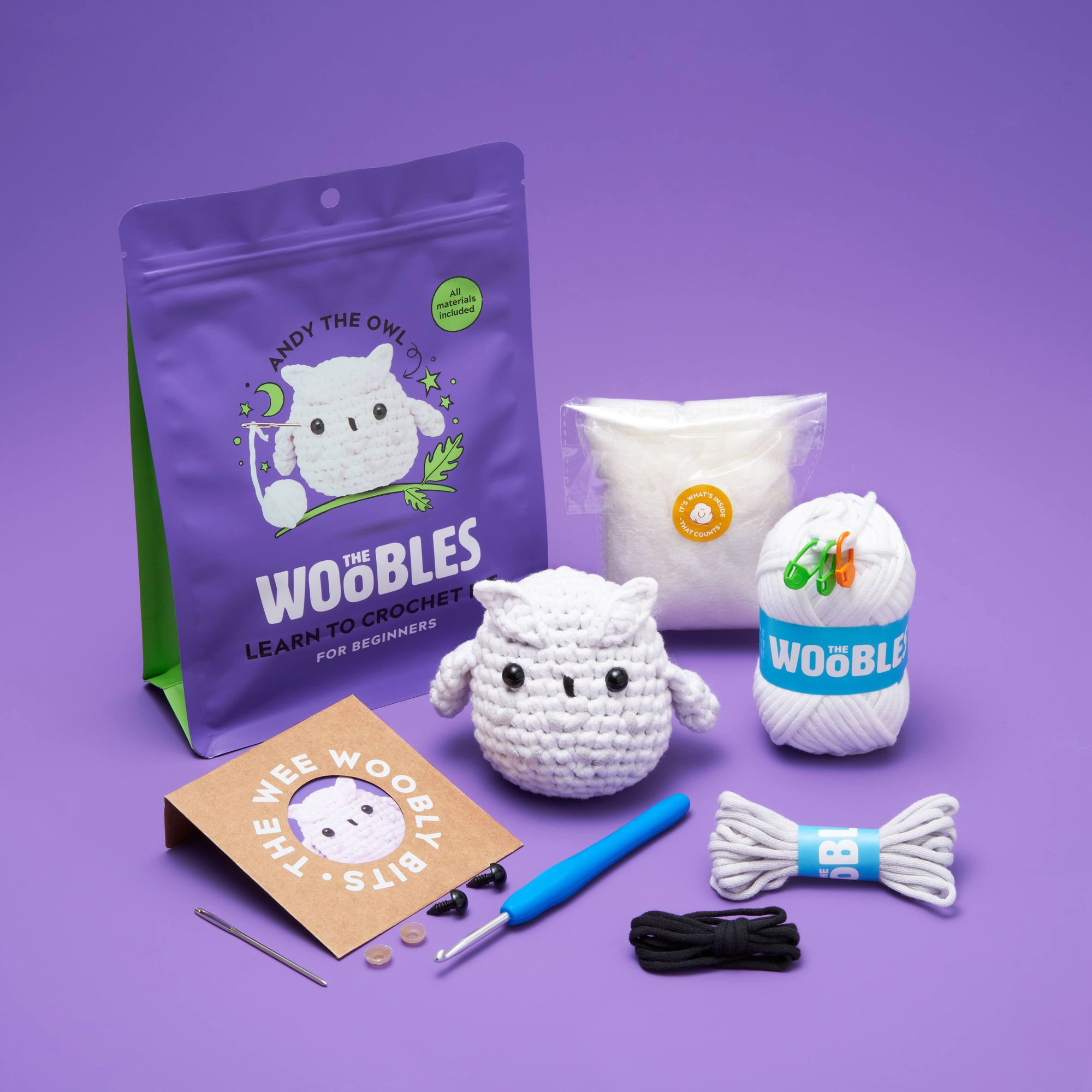 Andy the Owl, The Woobles Beginner Crochet Kit - Image 4