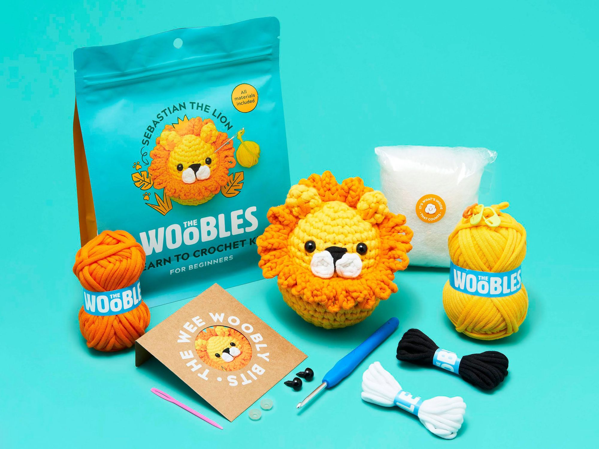 Sebastian the Lion, The Woobles Beginner Crochet Kit - Image 4