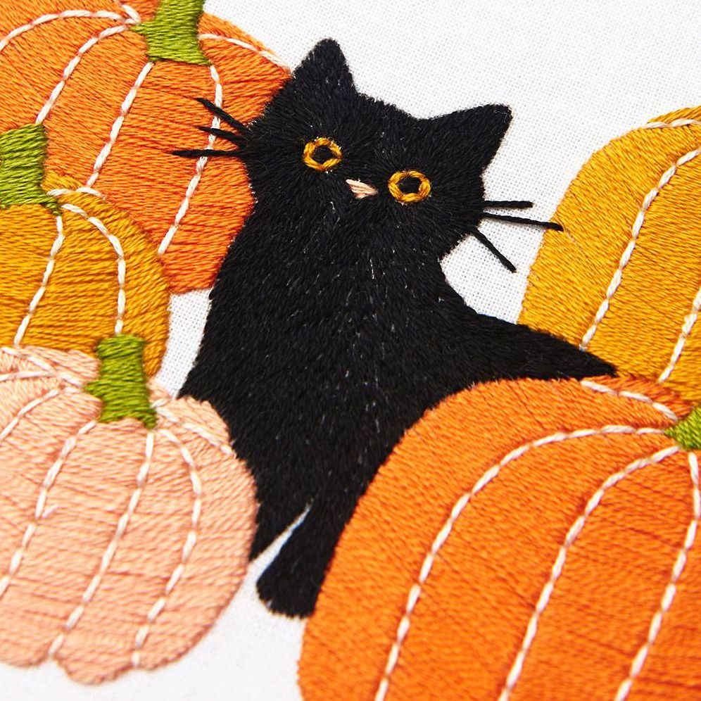 Alternative view of Cat Pumpkin Patch Embroidery Kit