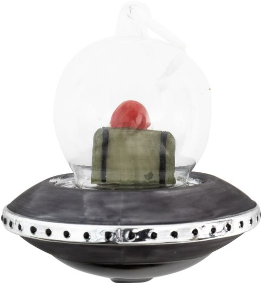 Alternative view of Santa Spaceship Ornament
