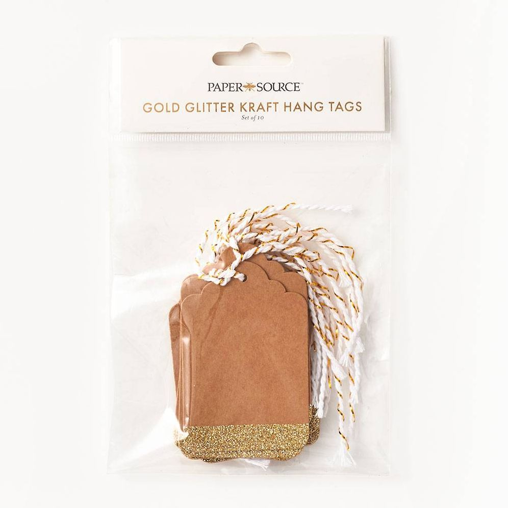 Alternative view of Gold Glitter Kraft Gift Tags