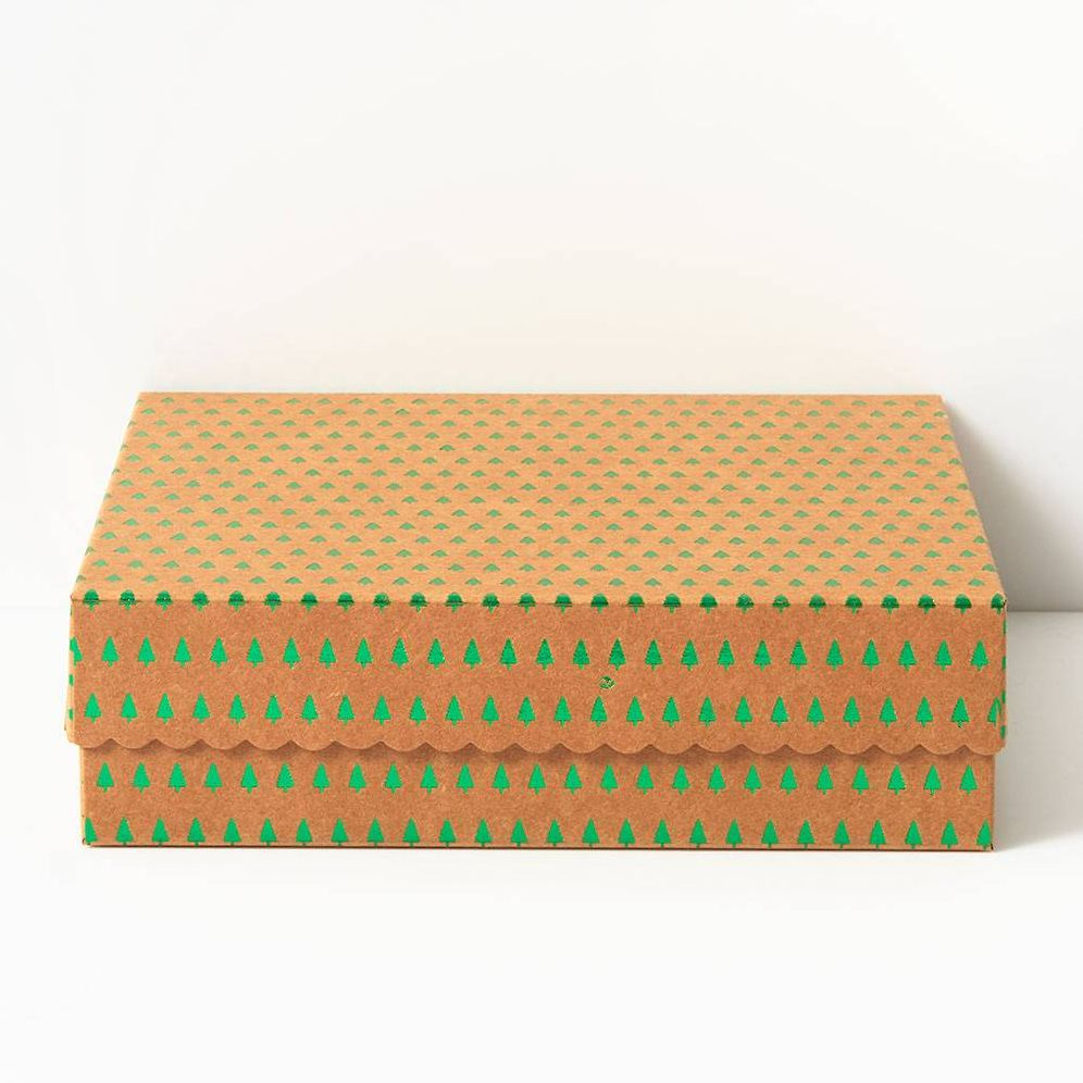 Alternative view of Green Foil Tree Kraft Treat Boxes
