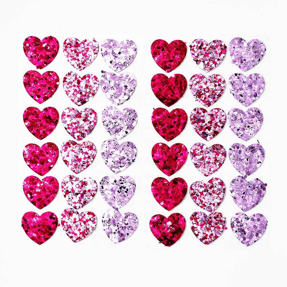 Pastel Glitter Heart Stickers - Image 4